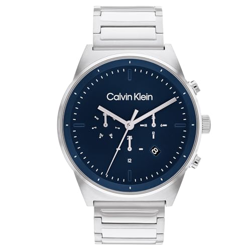 [カルバンクライン]メンズ 腕時計 IMPRESSIVE ネイビー文字盤 ステンレスベルト 25200293【正規輸入品】