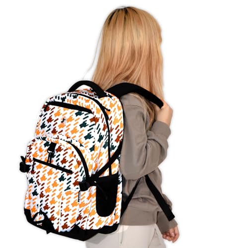 Image of J World New York Atom Laptop Backpack - Ergonomic Backpack for School with Air Mesh Padded Shoulder Straps - 600D Polyester Work Backpack for Men and Women - Stylish Design, Navy Pink
