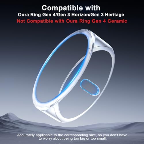 3 Pack Cover Compatible with Oura Ring Gen 4/Oura Ring Gen 3 Horizon/Heritage, Support Charging with Cover on, Anti-Scra - Additional View