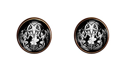 Satanic Art Baphomet Samael Lilith cufflinks handmade 16mm jewelry gift charm