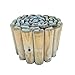 Beeteinfassung für den Garten aus Holz – 250 x 20 x 2,5 cm – ausrollbar aus imprägnierter nordischer Kiefer – Rollborder Stärke 25 mm – mit halben Pfosten von 5 cm