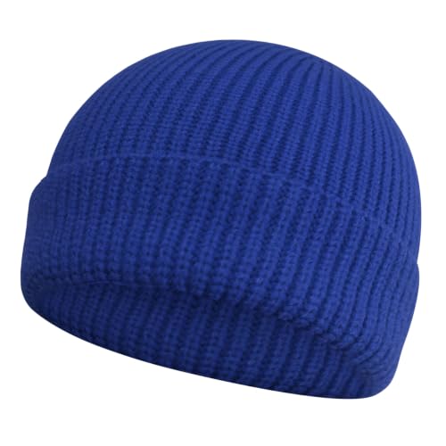 Image of PFFY Trawler Short Fisherman Beanie Cuff Beanies Winter Hats for Men Women | Roll-Up Edge Knit Trawler Beanie, Soft Warm Hats, Cold Weather Skull Cap for Traveling, Camping, Sport, Outdoor