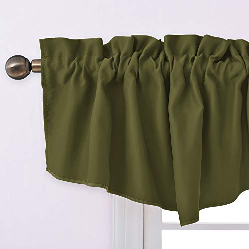 image for NICETOWN Blackout Bathroom Window Valance - Ascot Pole Pocket Short Va