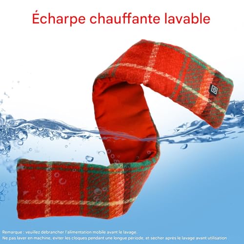 Écharpe chauffante lavable et cache-cou thermique 3 niveaux pour adulte