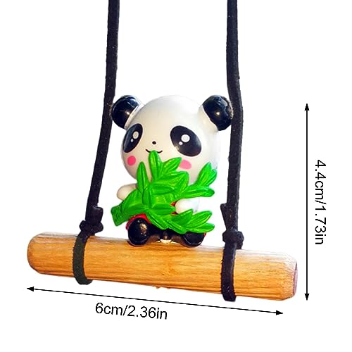 Enfeites de carro,ornamento da panda do balanço | Decoração de charme de carro para espelho retrovis
