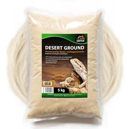 Terrariensand Desert Ground - in 5, 10 oder 25 Kg - Wüstensand für EIN natürliches Wüstenumfeld im Terrarium - natürlicher Bodengrund (5 Kg)