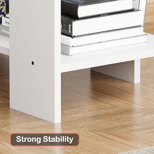 Lukzer Engineered Wood Computer Desk with One Tier Shelves Laptop Study Table for Office Home Workstation Writing Modern Desk (ST-007/ White / 100... - Image 7