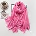 Women's Cotton and Hemp Scarf Solid Color Wrinkled Four Seasons Versatile Silk Scarf Long Sunscreen Solid Color Fashion Shawl (Pink)