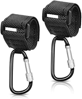 Fuyamp 2 Pcs Buggy Clips with Lock,Black Stroller Pram Hooks Baby Stroller Hook, Pram Carabiner Clips for Hang Shopping Bags or Diaper Bags on Your Stroller Pram or Pushchair