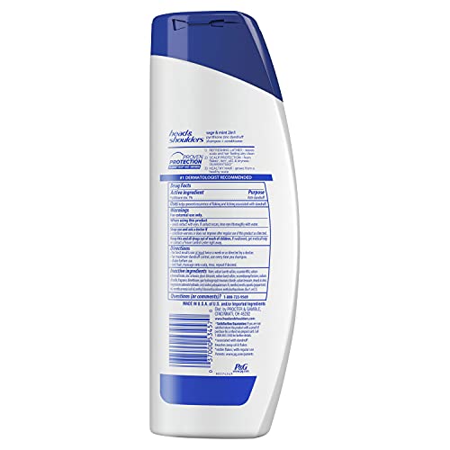 Head And Shoulders Shampoo For Men, Men Advanced Series Sage And Mint 2-In-1 Shampoo And Conditioner, 12.8 Fl Oz, Pack Of 6 #TOP3