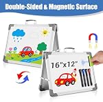 White Board Effacement à sec 16" x 12", Magnetic Portable Tableau blanc pliable Double face Bureau à sec Easel sur le plateau de table avec support pour la salle de classe, bureau, école, fournitures scolaires