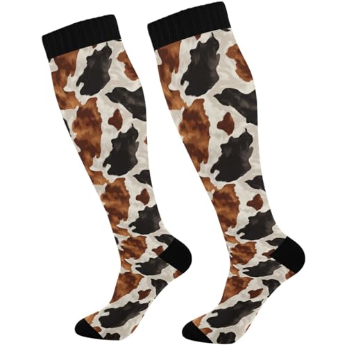 Image of Pigsaly Red White Polka Dot Womens Compression Socks Athletic Tube Sock Knee High Socks Outdoor Sport Socks