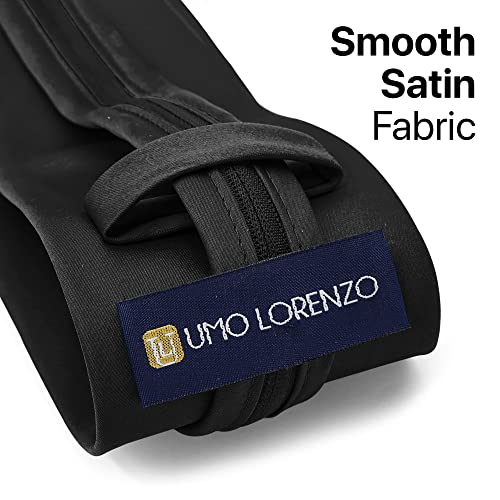 Image of boxed-gifts Umo Lorenzo Mens Zipper Ties Solid Color Pre Tied Polyester Neckties for Men and Women