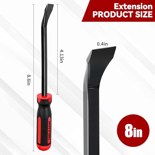 Image of TOOLEAGUE Utility 2Pcs Pry Bar Set,8-Inch Mechanic Hand Tools with Thicker Strike Cap Handle, Pry Bar Tools for Automotive,Home&Garage DIY Job