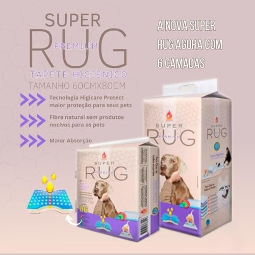 Tapete Higiênico para Cães Super Rug Premium 30 Unidades – Alta Absorção, Controle de Odor, Antivaza