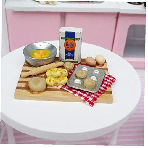 1/12 Puppenstuben Mini Lebensmittel Eier Milch Brot Modell für Miniatur-Bäckerei Dekoration – Bild 4