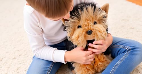 Zappi Co Rob Der Yorkshire Terrier Plüschtier (22 cm) - Freche Yorkie - Weich und Kuschelig - Recycelter Freund - feuriger und haariger Freund