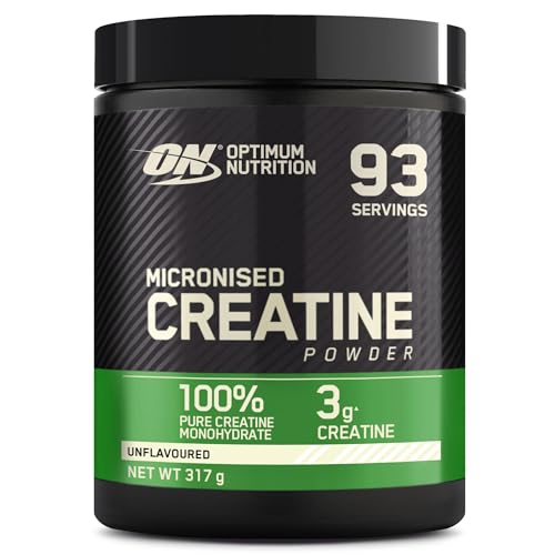 Optimum Nutrition Créatine Micronisée en Poudre, Sans Arôme, 317g, 93 Doses