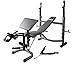 Body Champ Olympic Weight Bench with Preacher Curl, Leg Developer and Crunch Handle, Dark Gray/Black BCB5860