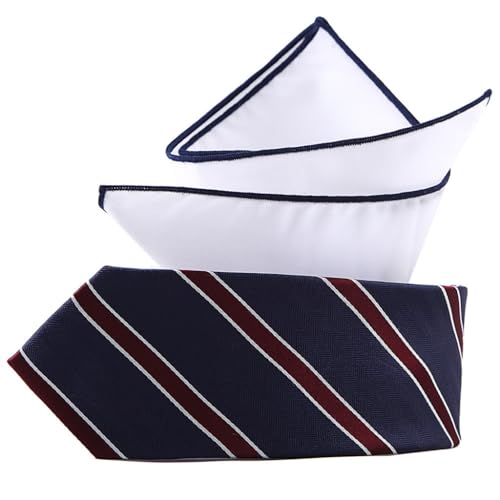 Set de corbata de seda rayada para hombre