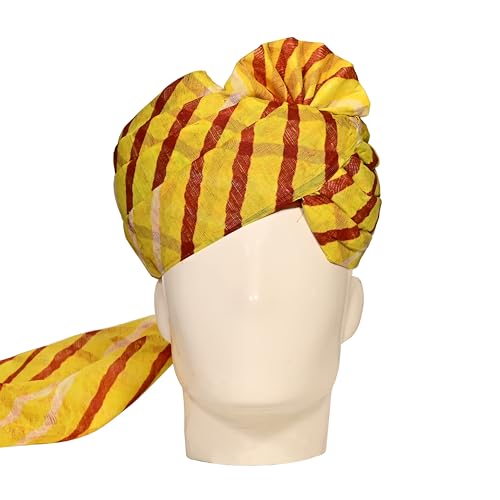 RICHART Traditional Unstitched Fabric LEHRIYA Striped Print Cotton SAFA/Turban/PHETA/PAGRI Pheta (Turban Safa)2