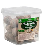 Fidelio Meisenknödel ohne Netz, Insektenknödel, ganzjähriges Wildvogelfutter proteinreich/energiereich, hochwertiges Vogelfutter für Wildvögel, 30 Stück im Eimer, 2.5 kg