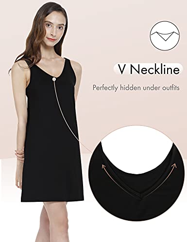 Image of MANCYFIT Womens Full Slip Tank Top Dress Slip Sleeveless Under Dress Wide Straps