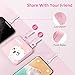 Yoobao Portable Charger 10000mAh, PD 20W USB-C in&Out Mini Power Bank Fast Charging, 2-Output & 2-Input, for Girls Kids Travel, Phone Battery Pack for iPhone iPad Samsung (Pink)
