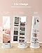 SONGMICS 360° Swivel Mirrored Jewelry Cabinet with Lights, Full-Length Mirror with Jewelry Storage, Standing Jewelry Armoire Organizer, with Large Storage Basket, Makeup Shelf, Cloud White UJJC018W01