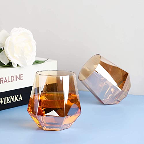 Image of Premium Brown 350 ML Water & Juice Drinking Glasses Set of 6 Vintage Glassware Set for Juice, Cocktail, Mocktail,Whisky All Beverages Everyday Uses for Gift (6, MT-20)