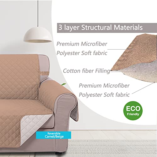 U-Nice Home Sectional Couch Cover For Dogs Chaise Lounge Reversible Sofa Cover Furniture Protector Cover For Pets With Elastic Adjustable Strap (Chaise Lounge, Camel/Ivory) #TOP2