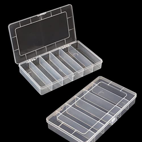 Vidifor 2 Pack 6 Grids Tackle Box Organizer Mascara Brushes Container Fishing Tackle Tray Box...