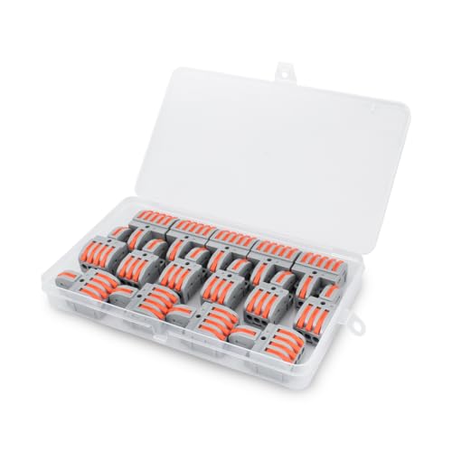 Innfeeltech 15 pezzi di connessione Ternimal, 1 In 3 Out, 1 In 4 Out, 1 In 5 Out Morsetto di connessione con leva Ciascuno 5 pezzi, Connettori per cavi con morsetto per conduttori da 0,2-4 mm²