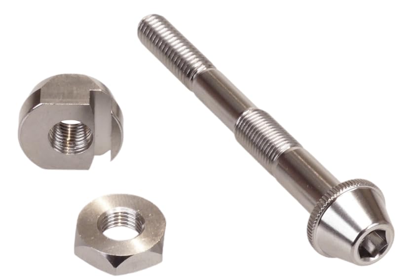 Brake pivot bolt kit for OG Dia-Compe Nippon 32mm (for round brake bridge or FS front) - SILVER