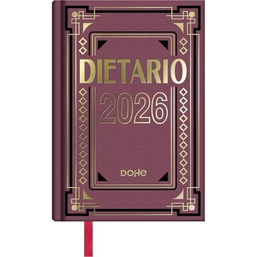 Dohe - Dietario 2026 - Día Página, Tamaño 1/8 (11,5x16,5 cm), 12 Meses Enero a Diciembre, Tapa Dura, Idioma Español, Marcapáginas, Vencimientos 2026-2027, Planning Anual y Fechas a Recordar - Burdeos