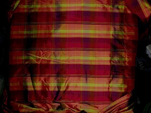 Silk Dupioni tissu à carreaux soie multicolore 137 cm pour couture