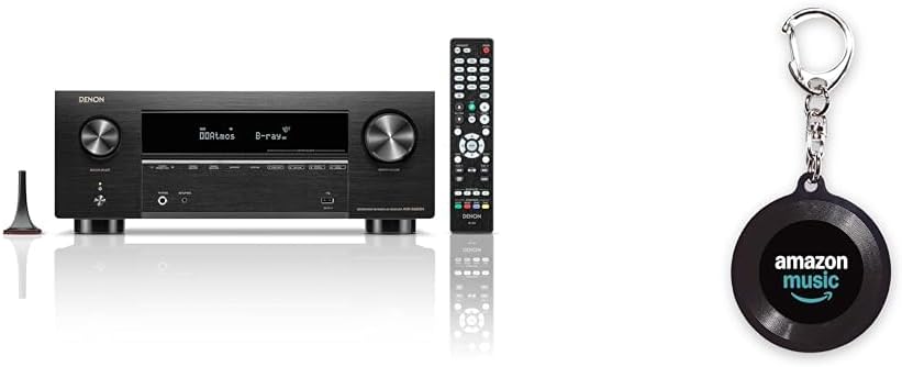 Denon AVR-X3800H 9.4CH AV Surround Receiver 8K Ultra HD, HDR10+, IMAX Enhanced, Auro-3D, 11.4CH Processing / Black AVR-X3800HK+ Exclusive The Music x Amazon Music Keychain