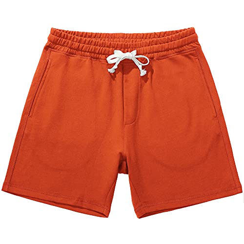 Image of AMY COULEE Mens Athletic Workout Shorts 5.5 inch Cotton Casual Shorts Elastic Waist Joggers Sports Sweat Shorts