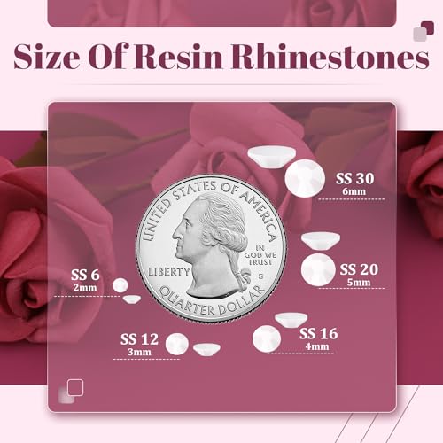 1200PCS 6mm Resin Rhinestones in Bulk (White), Bedazzling Flatback Crystals for Crafts DIY Nail Decoration, Gems Charms for Tumbler Shoes Clothing Fabric with Pickup Pen and Tweezers