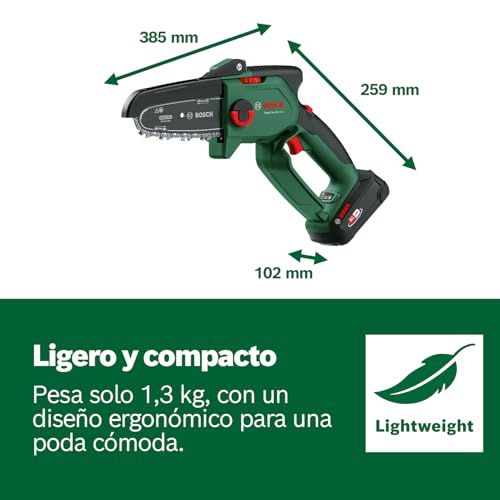 Miniatura 6 de Bosch Mini Motosierra A Batería Easychain 18v-15-7 Para Cortar Madera Sistema De 18 Voltios Velocidad De La Cadena: 6,95 M S Sin Batería