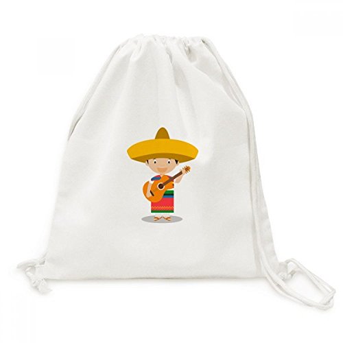Sac à dos cordon guitare Mexique sac en toile anti-encombrement