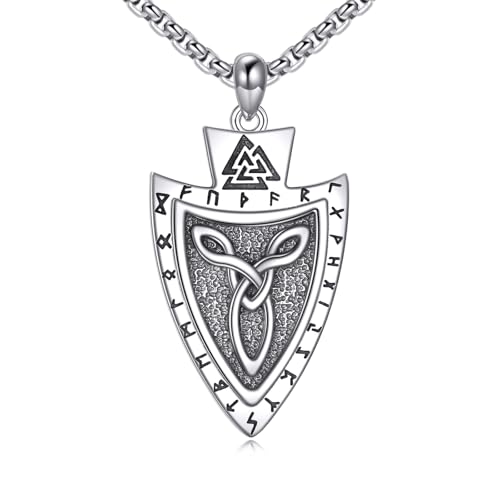 Collier pointu de flèche pour hommes pendentif amulette Viking en argent : cadeau idéal