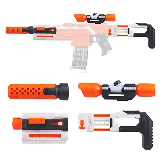 Kits de actualización para Nerf, Accesorios de modificación con Decoración Tubo Frontal Adaptador de Tubo Scope Shoulder Stock para Nerf Stryfe/Retaliator/Modulus/Motorized/Regulator
