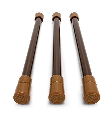 Camco 43,2 cm Wohnmobil-Schrankstangen – 3er-Pack, hält Lebensmittel und Getränke während der Reise an Ort und Stelle, verhindert unordentliches Verschütten, federbelastet und ausziehbar zwischen 25,4