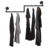 Sumnacon 37.8 Inch Industrial Pipe Clothing Rack Bar - Heavy Duty Rustic Coat Hanger with Screws,...