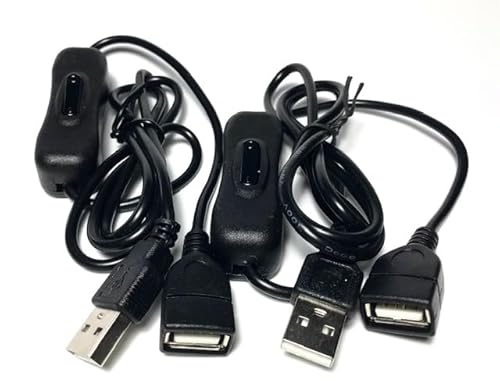 Access 【 100cm x 2本セット 】USB 延長ケーブル スイッチ付き ブラック 1m x 2本 USBA32BK100-2P