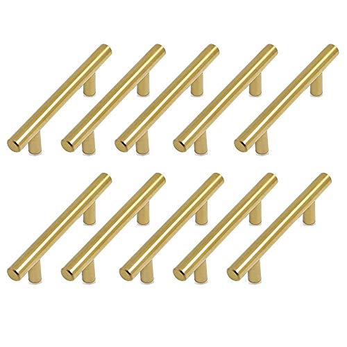 MARGUERAS 10 Piezas Tiradores Cocina Tiradores Dorados Tiradores Armarios Tiradores Cajones - Tiradores de Acero Inoxidable Tiradores MueblesTiradores Cocina 96mm Cover