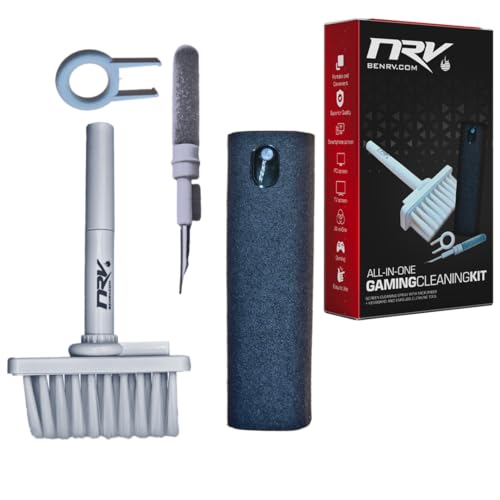 NRV 7-in-1-Gaming-Reinigungsset – Multifunktionsbürste, KeyCaps-Zange, Reinigungspinsel für Controller, Kopfhörer und AirPods – hochwertiges Wartungswerkzeug für PC, Laptop, Konsole