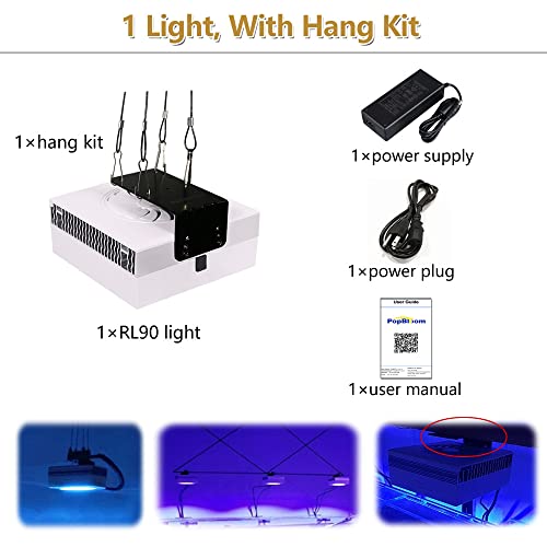 Popbloom Rl90 Led Aquarium Light For Coral Reef, Smart-App Control Reef Led Light Aquarium Marine Lighting Fish Tank Light For 40-60Cm Saltwater Sps/Lps Mixed Reef Fish Aquarium(1 Light With Hang Kit) #TOP7