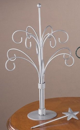 12 Arm Ornament Tree - Painted Silver Finish - Changeable Top